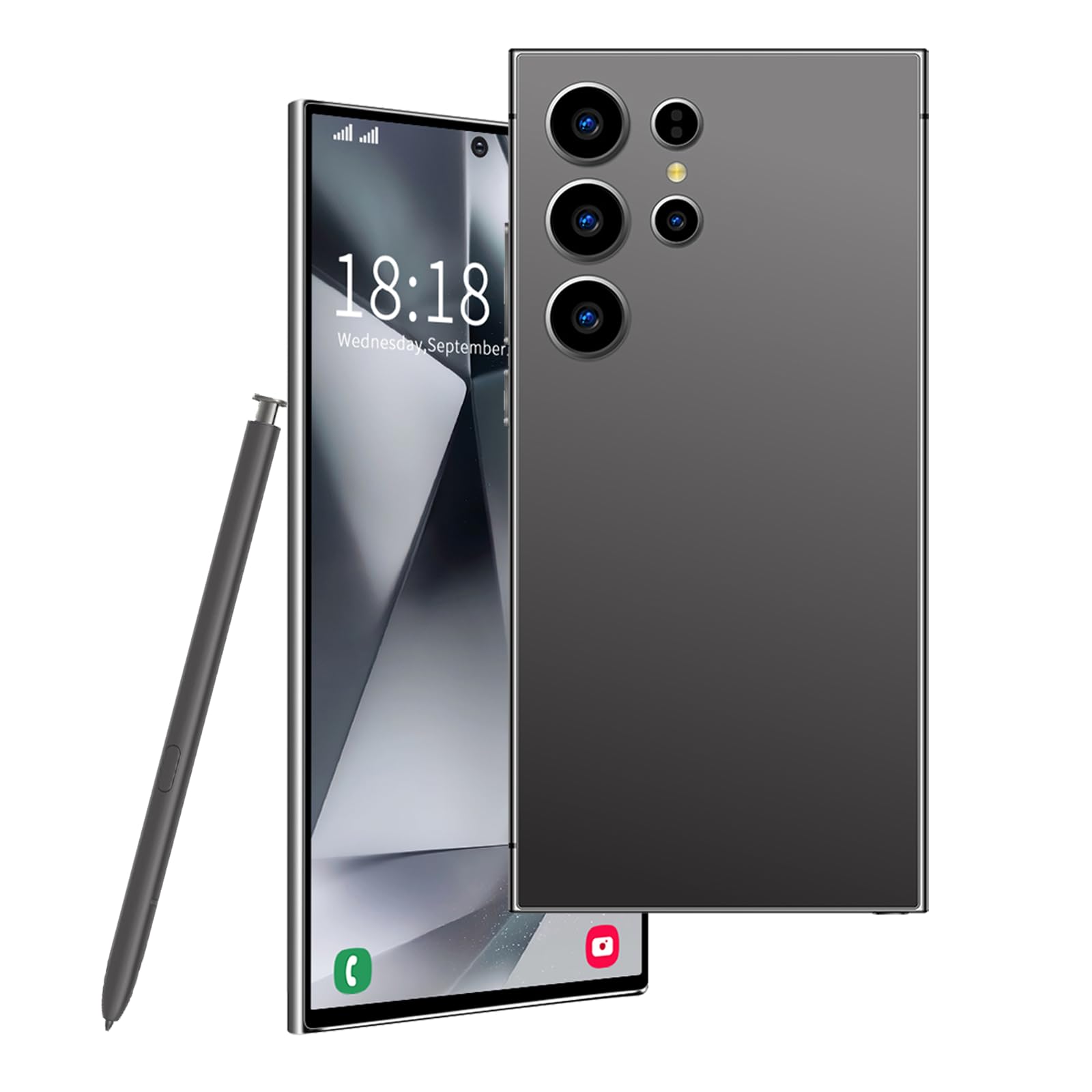 C24 Ultra Unlocked Phones,8GB RAM 256GB ROM Cell Phones,5G Full Netocm 6800mAh Battery+6.8" Display 120Hz 64MP Camera,10-Core High-Performance chip Phone（Phantom Black）