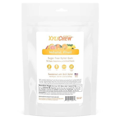 Miniatura 32 de Xylichew Goma de mascar de xilitol - Goma de mascar sin azúcar, sin aspartamo, sin gluten, keto, sin azúcar, saludable, cuidado bucal natural