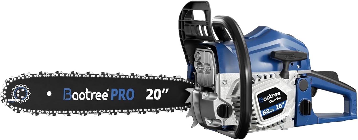 Gas Chainsaw 62CC 20 Inch Professional Powerful 2-Stroke Engine for Tree Cutting