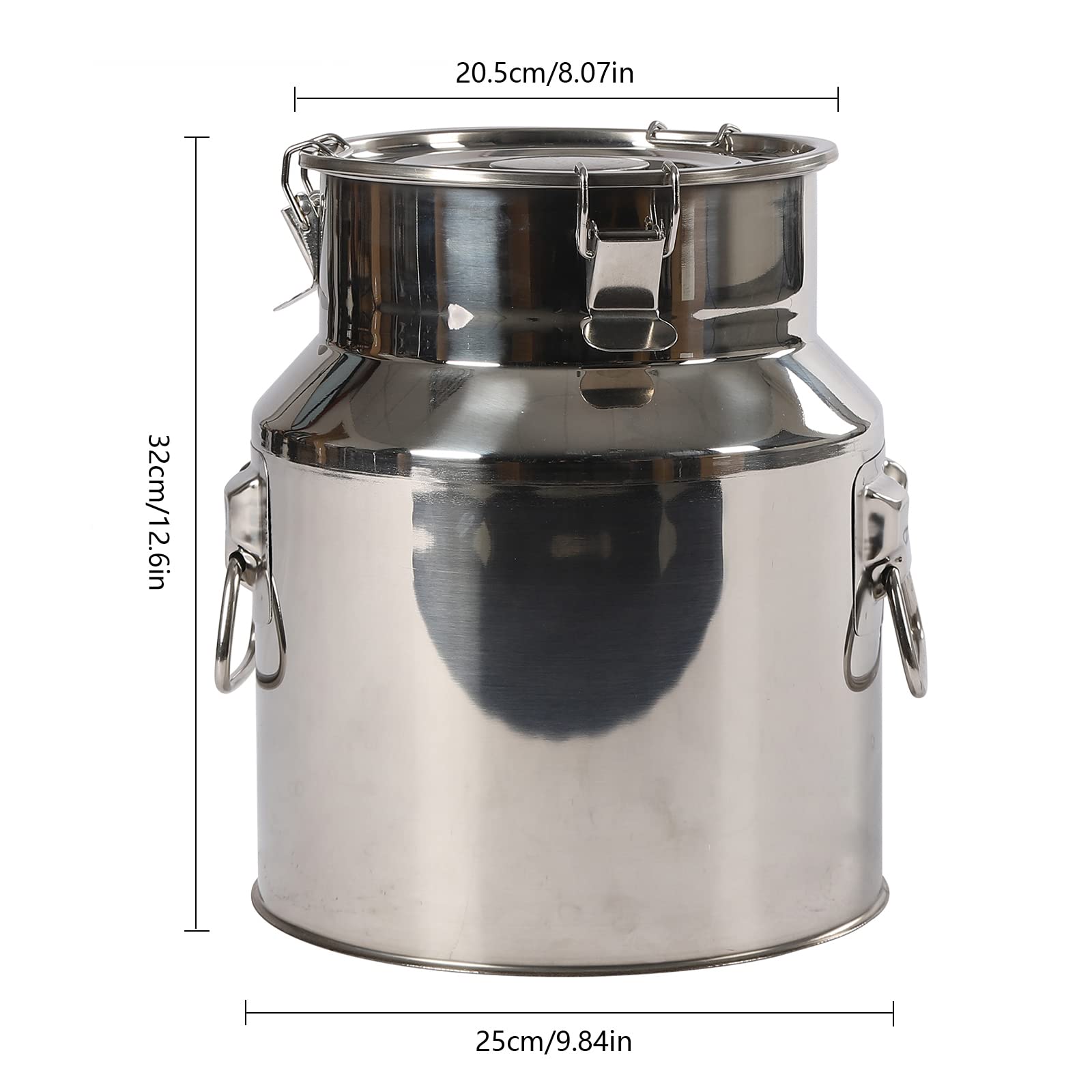 Jarra de leche de acero inoxidable 201, hermética, con 1 bolsa de transporte de vino, cubo de leche, jarra de té, bidón de té, multifuncional, con junta de silicona, resistente (14 L)