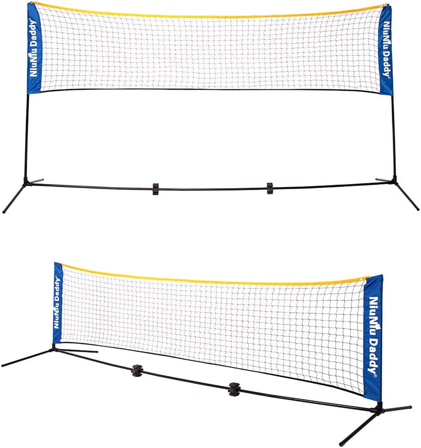 Niuniu Daddy Portable Badminton & Tennis Net Mini Quickstart Tennis Training Set for Juniors, Net 10/14/17ft wide