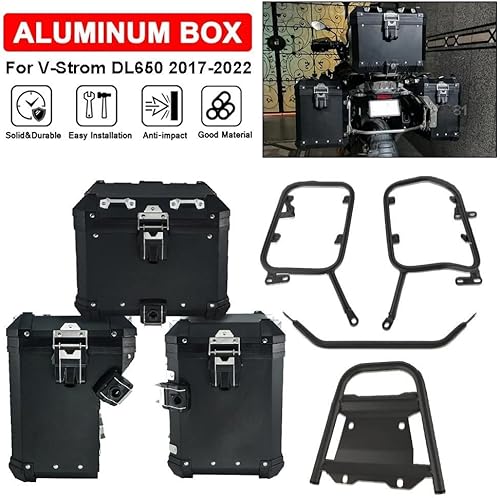 Miniatura 3 de Portaequipajes de aluminio para Suzuki V-Strom 650 DL650 2017 2018 2019 2020 2021 2022 carcasa superior de motocicleta Alforja soporte de maletero