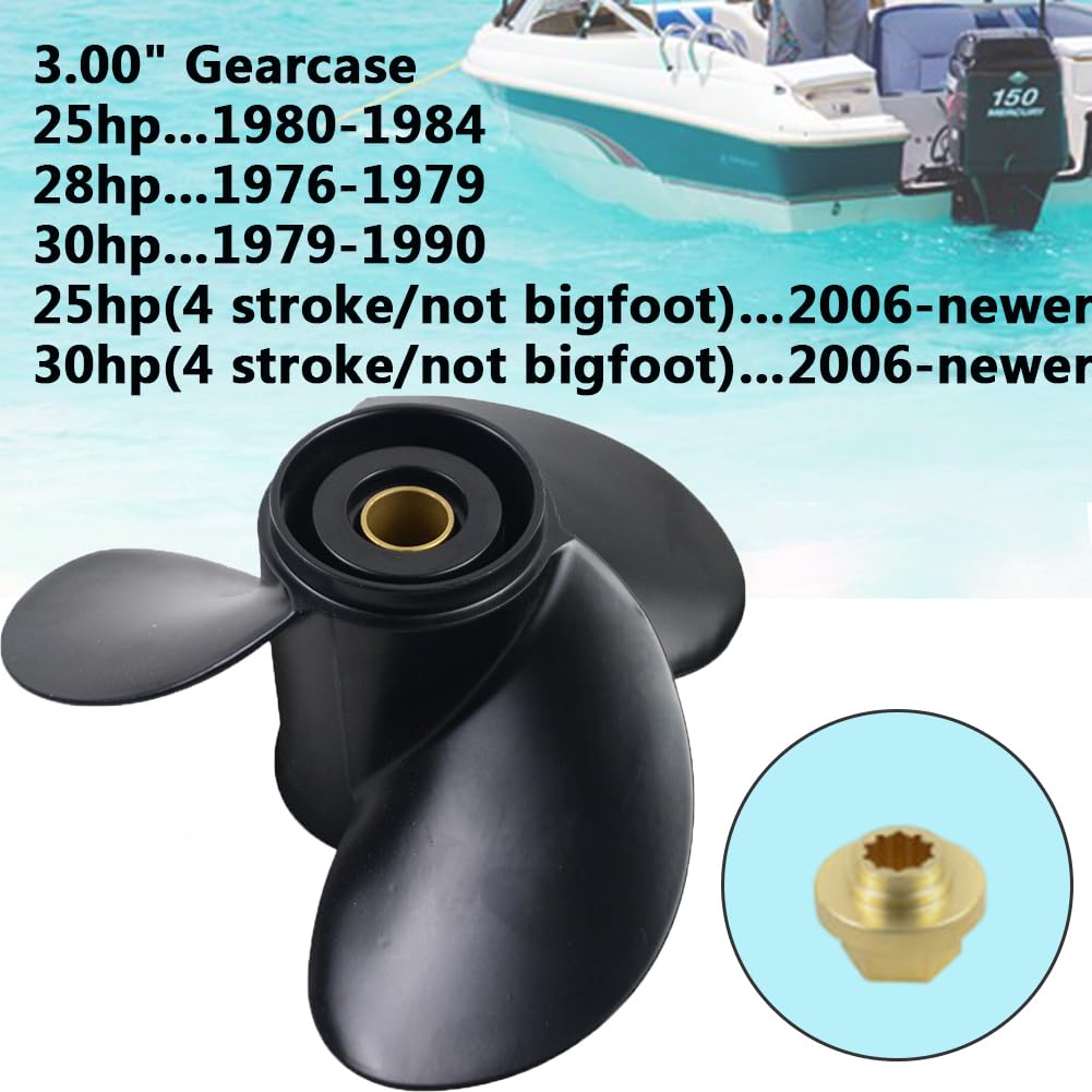 AQUAMAN 10 3/8 x 11 10 3/8 x 12 10 3/8 x 13 10 3/8 x 14 (10 denti scanalati) Elica fuoribordo barca adatta motore Mercury 9.9/15/18/20/25HP, RH