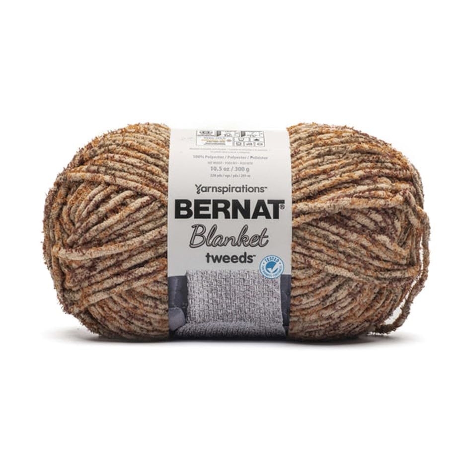 Image of Bernat Blanket Tweeds Sandy Tweed Yarn - 2 Pack of 10.5oz /300g - Polyester - #6 Super Bulky - 220 Yards - Knitting & Crochet