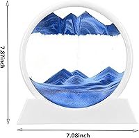 Vista 7 de rysnwsu Imagen artística de arena en movimiento redonda de vidrio 3D de mar profundo, paisaje de arena en movimiento, regalo de arena que fluye