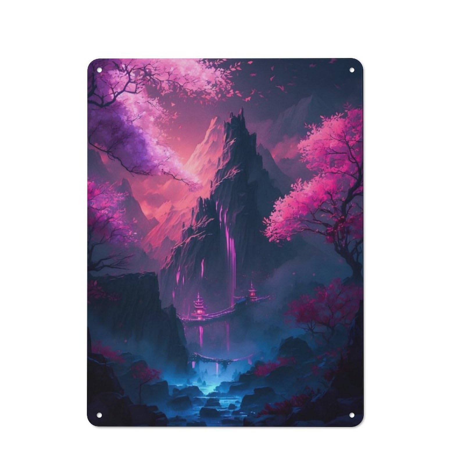Junmoney Fantasy Nature Japan 02 Metal Plaque 40X30cm With For Garage Wall, Vintage Decor, For Vintage Wall Decor Fans, For Metal Sign Collectors