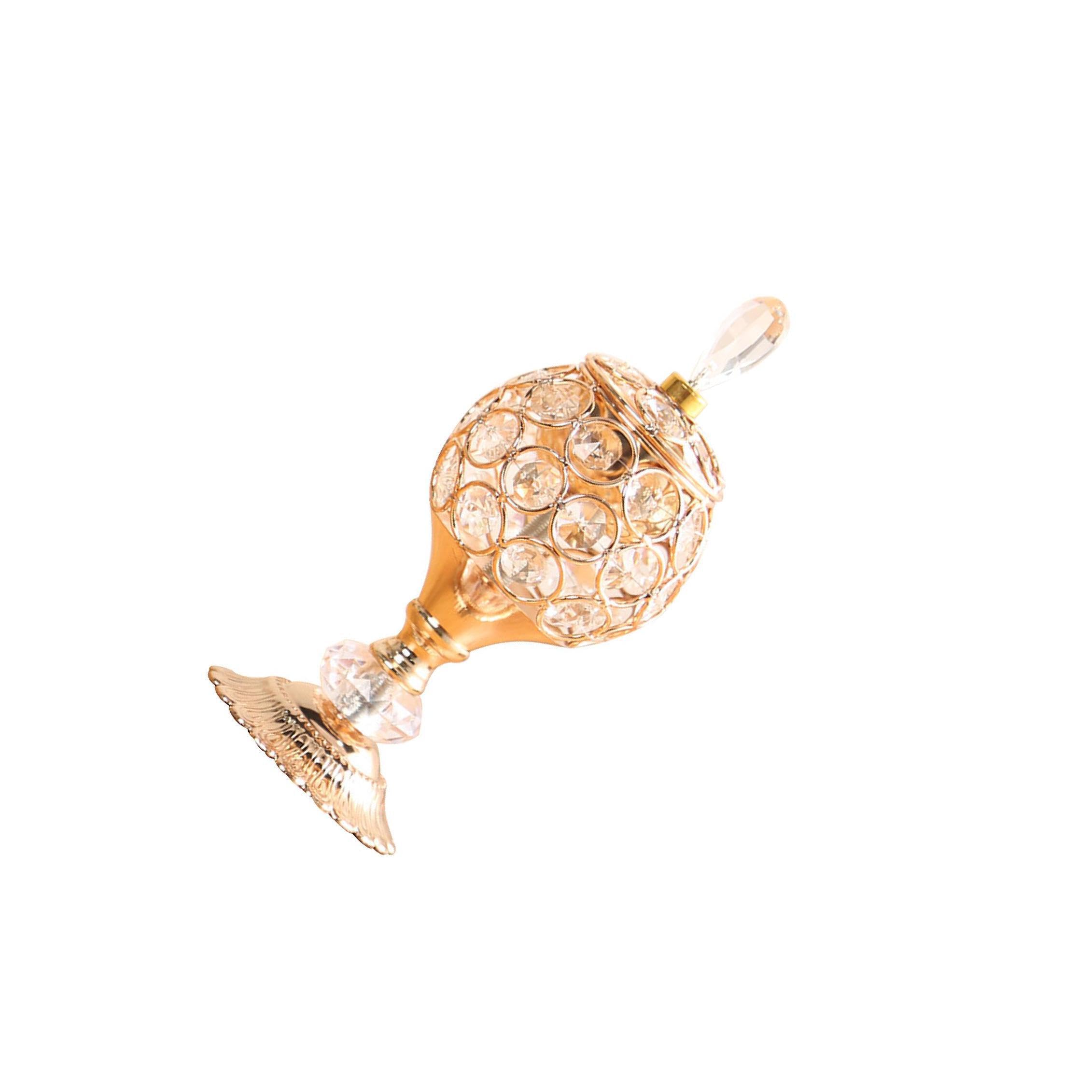 TWISAXC for Creative Censer For Meditation Crystal Diamonds Inlaided Incense Burner Holder For Focus Focus. Golden Household Censer