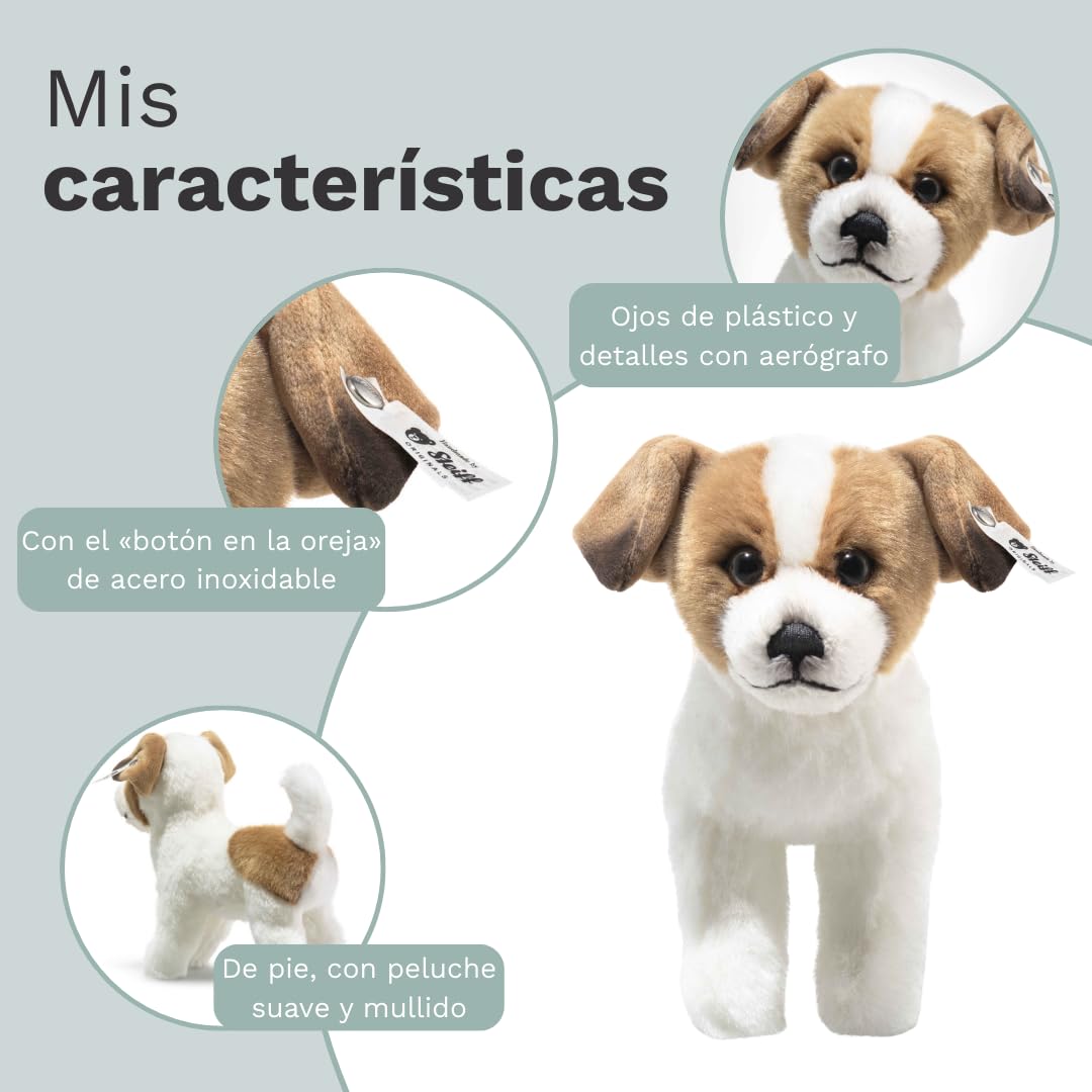 Steiff Peluche Perro Terrie, Peluche Adorable con Ojos de plástico, para niños y niñas, Peluche 17 cm, Multicolor, 076060