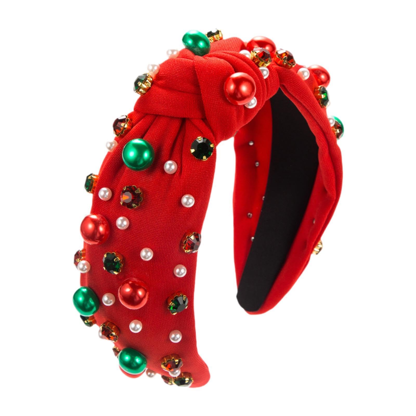 Xmas Hair Band Favors Photo Christmas Headband for Women Ladies Girls red-image-28