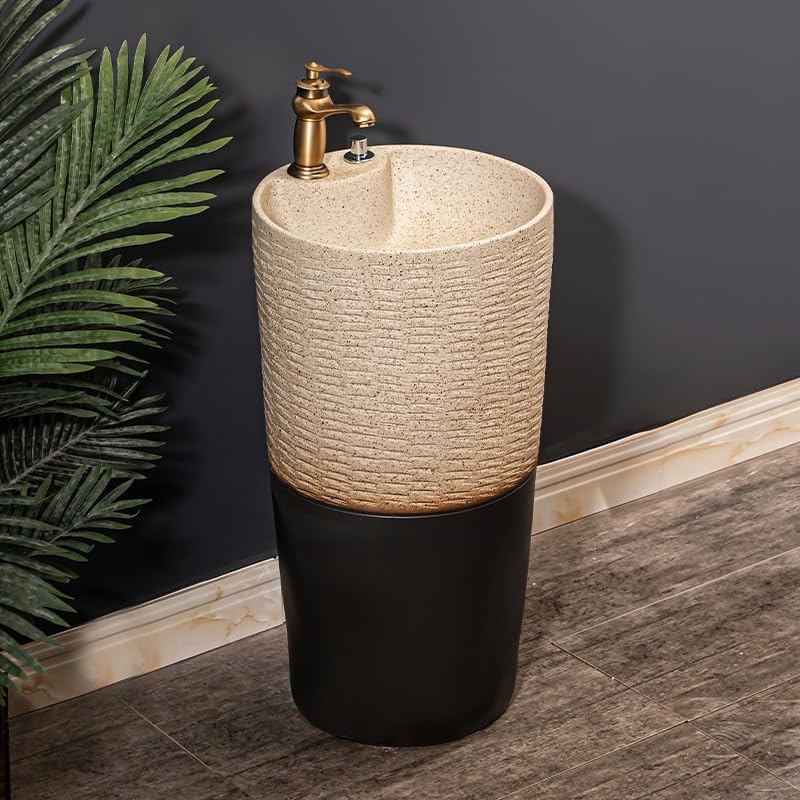 Pedestal Sinks Floor-Standing Column Sink Household Bathroom face wash Basin Ceramic Bathroom Sink (A)