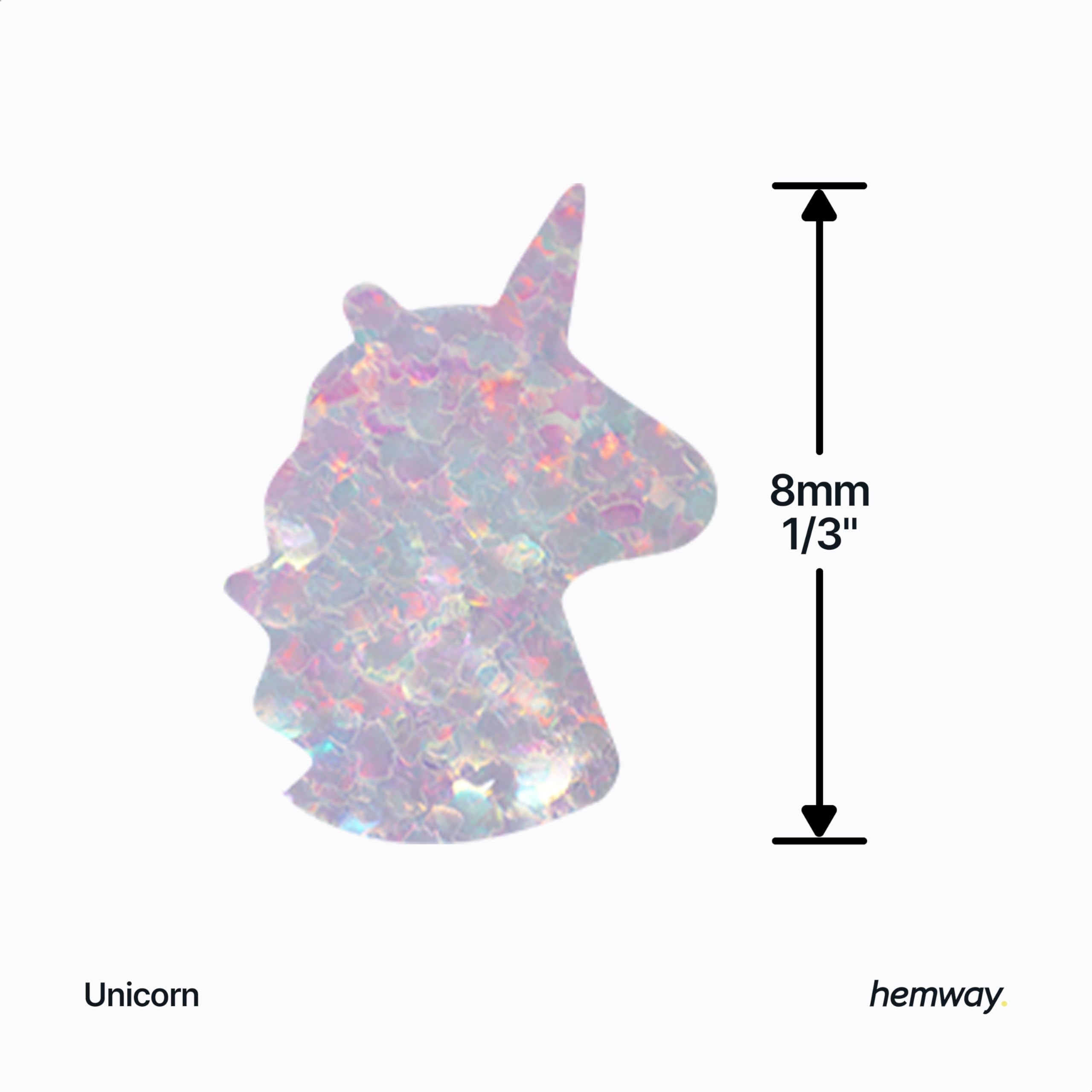 Hemway Craft Glitter Unicorn Shape, 50g, Mother of Pearl, Unicorn - Mother Of Pearl Iridescent, 50g / 1.8oz - Image 3