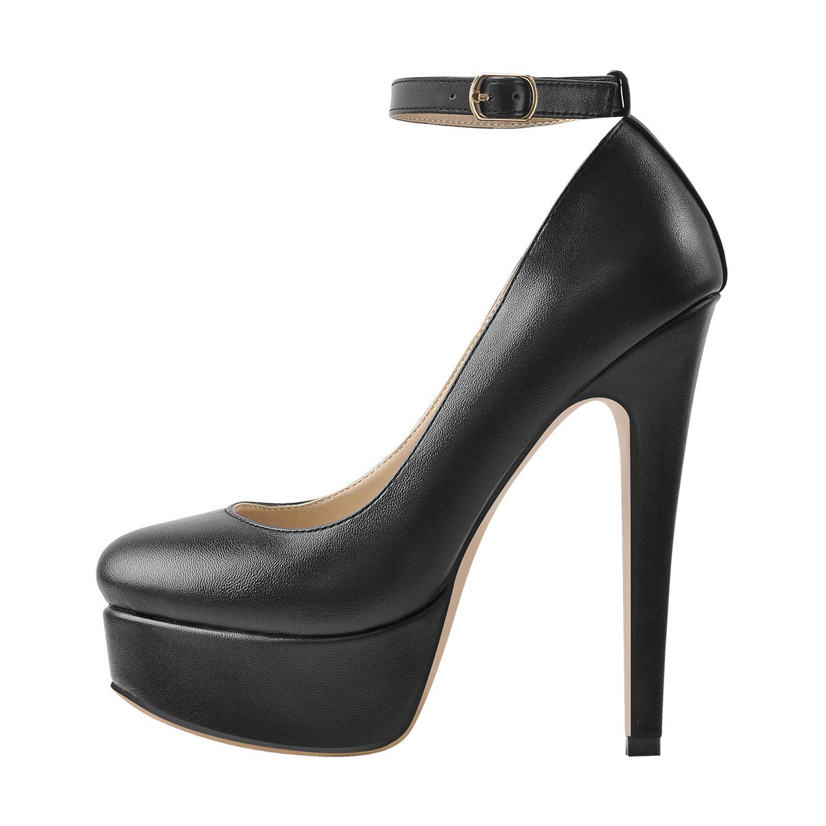 Only maker Damen Plateau High Heels Glitzer Mary Jane Riemchen Pumps Stilettos