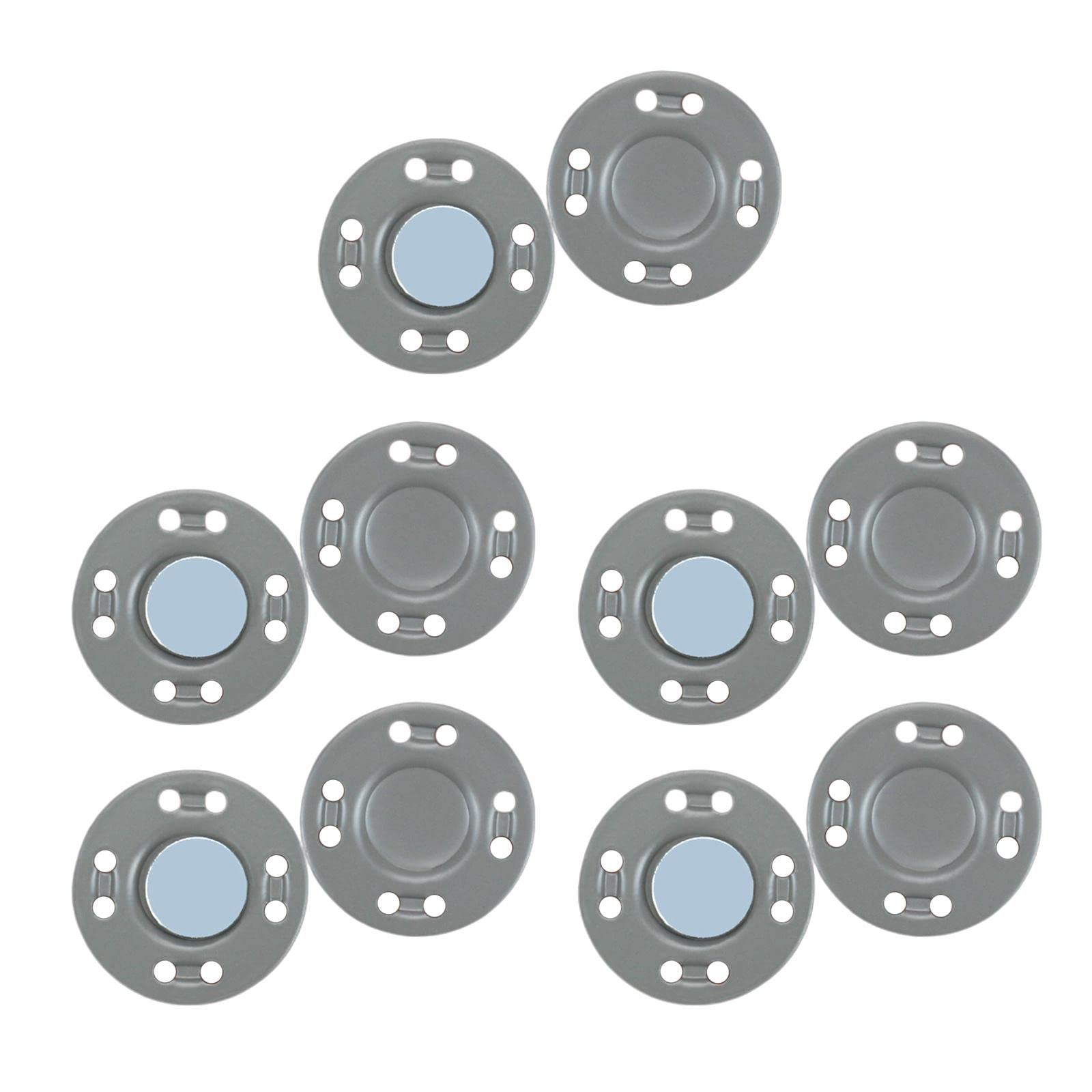10Pairs Magnetic Button Clasps Snaps Sewing Closure for Bag Dress DIY Gray, Grey