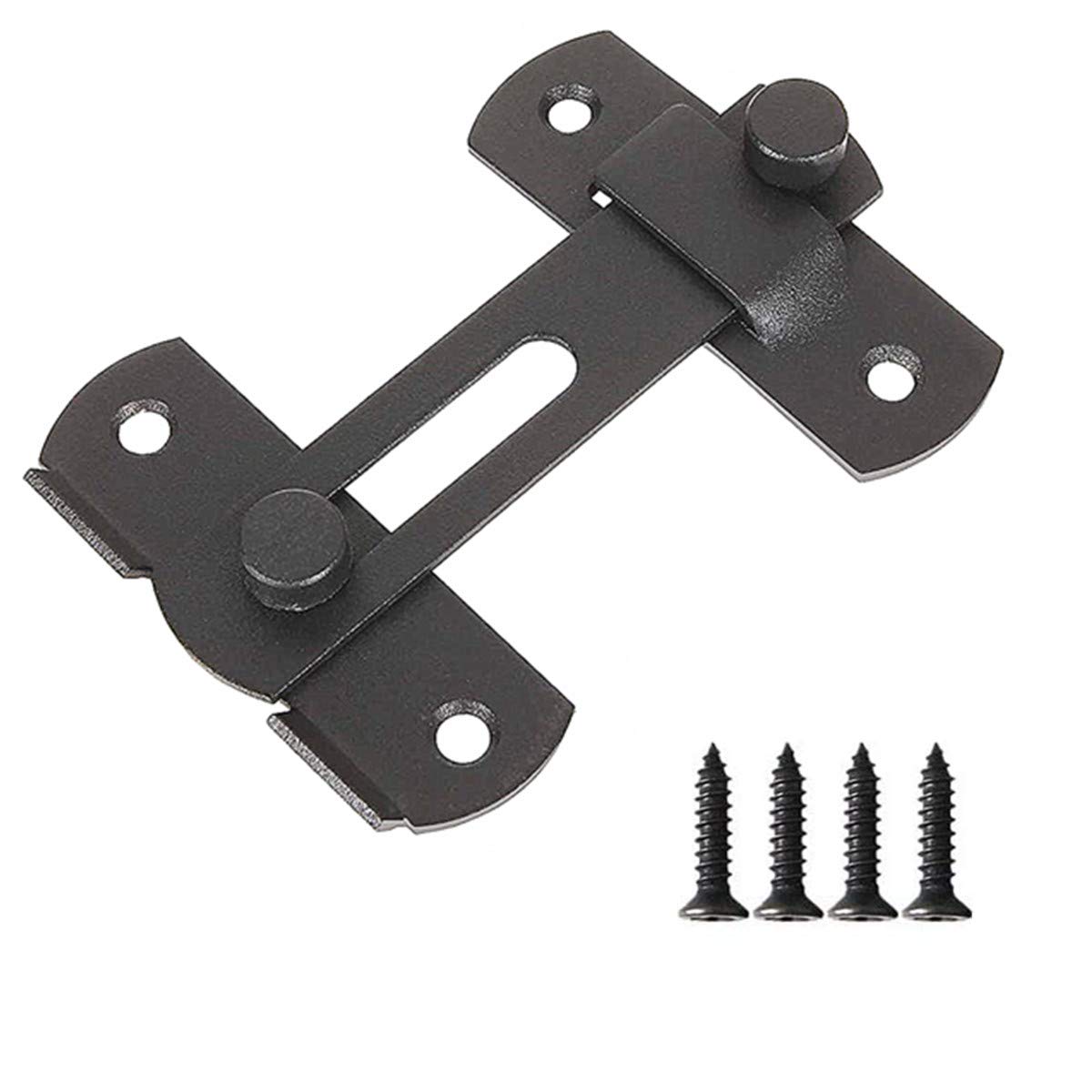 Barn Door Lock, Barn Sliding Door Antique Lock Gate Latches Wine Cabinet Carbon Steel Closet Door Black