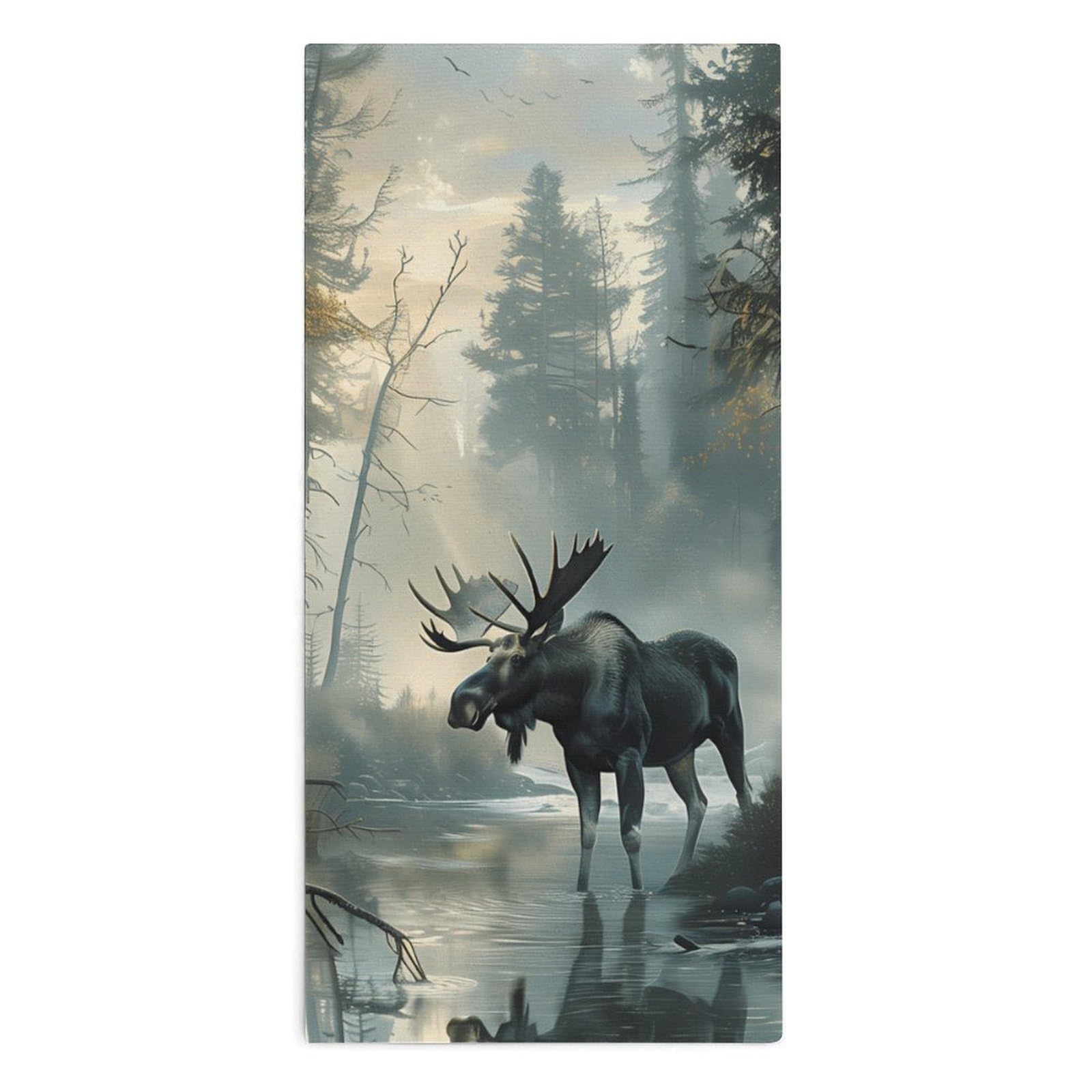 TXFBTRFSA Moose Western Animal Hand Towels for Adult Face Towel Bath Beach Swim Accessories