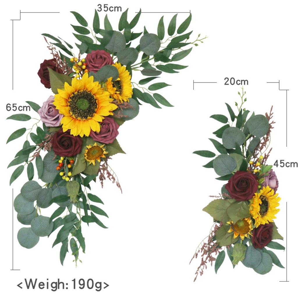 Blumenbogen, Sonnenblumen, Blumengirlande für Gartenempfang zu Hause