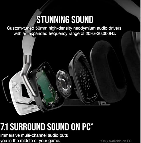 Miniatura 9 de Corsair Gaming VOID RGB Elite - Auriculares inalámbricos prémium para juegos con sonido envolvente 7.1, blanco (renovado)