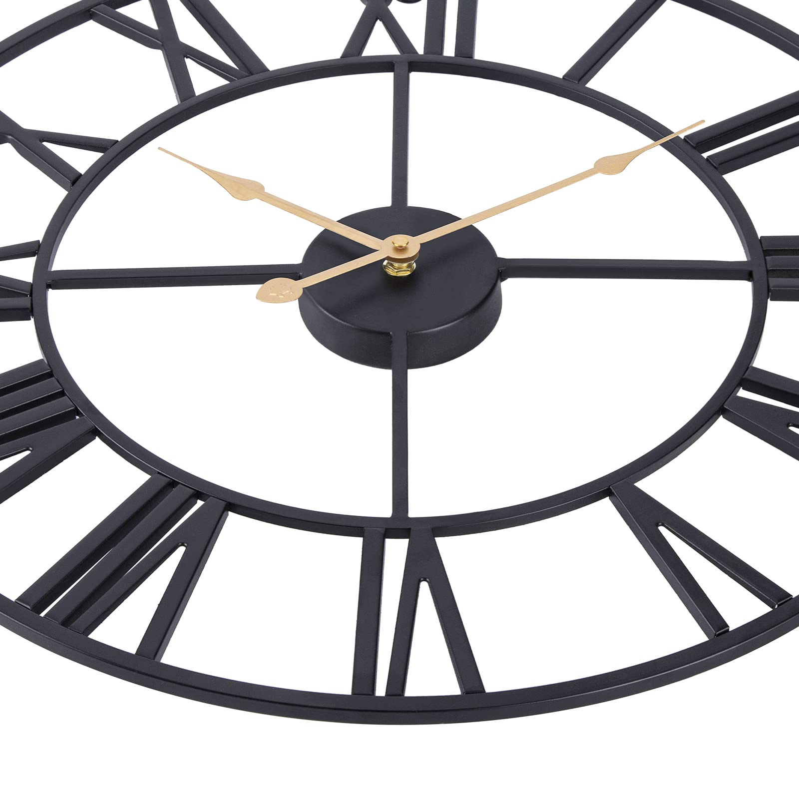 ACCSHINE Grande Horloge Murale sans tic-tac - Silencieux - 60 cm - Chiffres Romains - Horloge Murale à Quartz - Fonctionnement Facile à Lire - pour Chambre à Coucher, Cuisine, Chambre à Coucher,