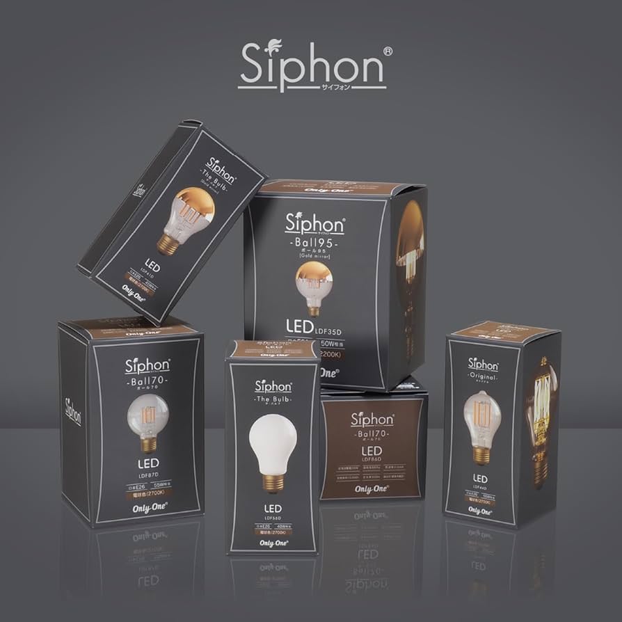 Amazon | 【3年保証 フィラメントLED電球「Siphon」ボール50