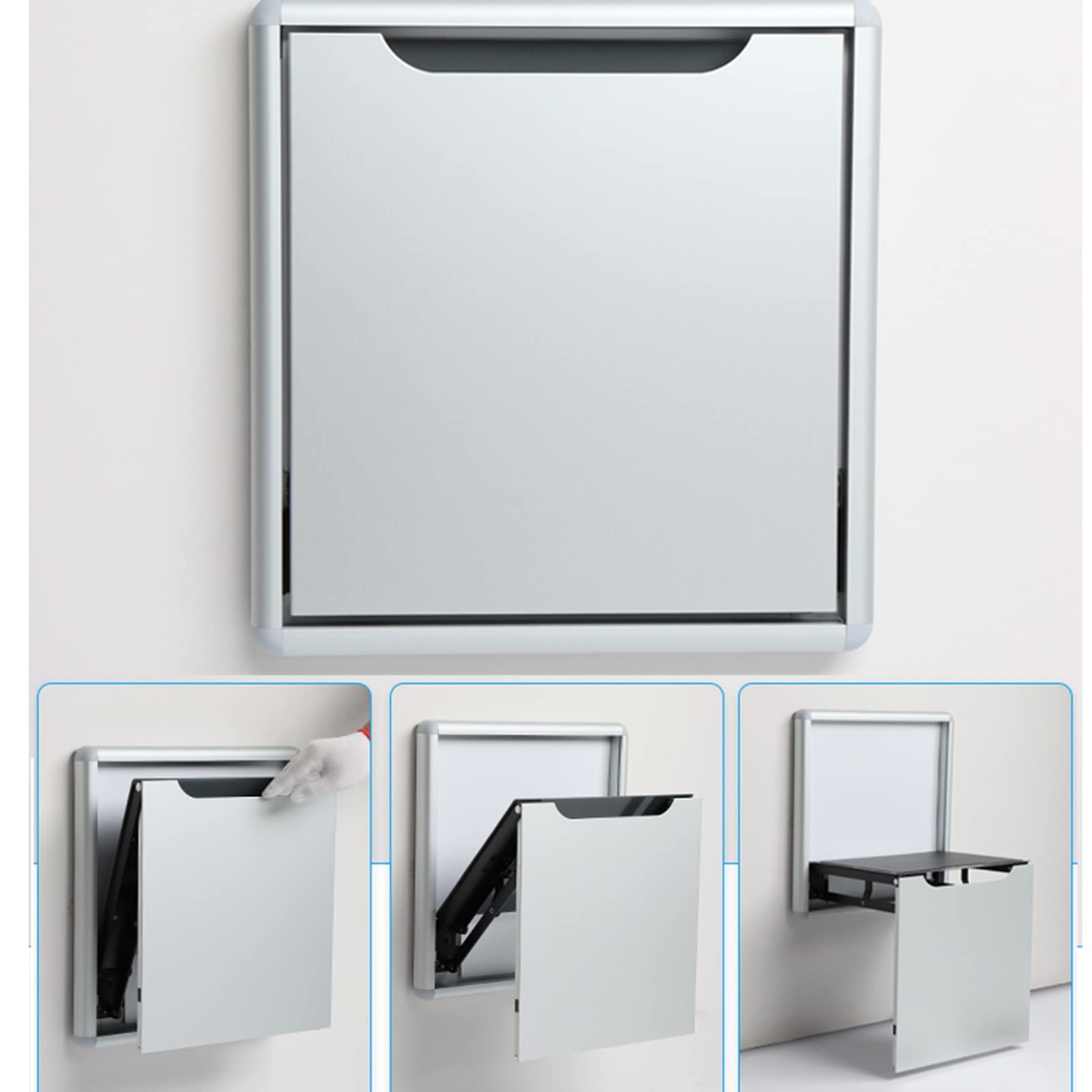 Silla Plegable Taburete Plegable de aleación de Aluminio, Taburete Ultrafino para Porche montado en la Pared para el hogar, Muebles de baño