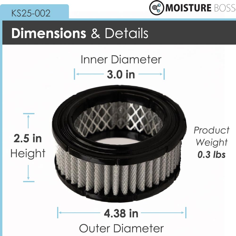 Air Compressor Intake Filter - Aftermarket Replacement Part OEM Compatible with Solberg 15, Ingersoll Rand, Campbell Hausfeld, Quincy, Grainger and More - 5 Micron, 35 CFM, 4.38" OD x 2.31” Tall — Amazon image 3