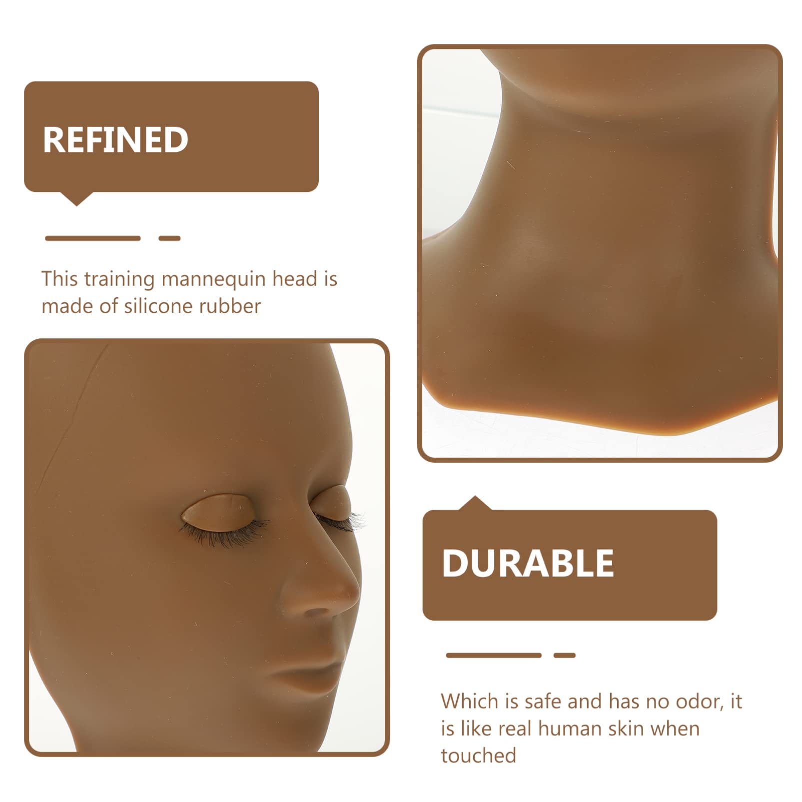 Healeved Tête De Mannequin Pour Extensions De Cils Simulateur Entraînement Pour Greffes Moule Affichage Réutilisable
