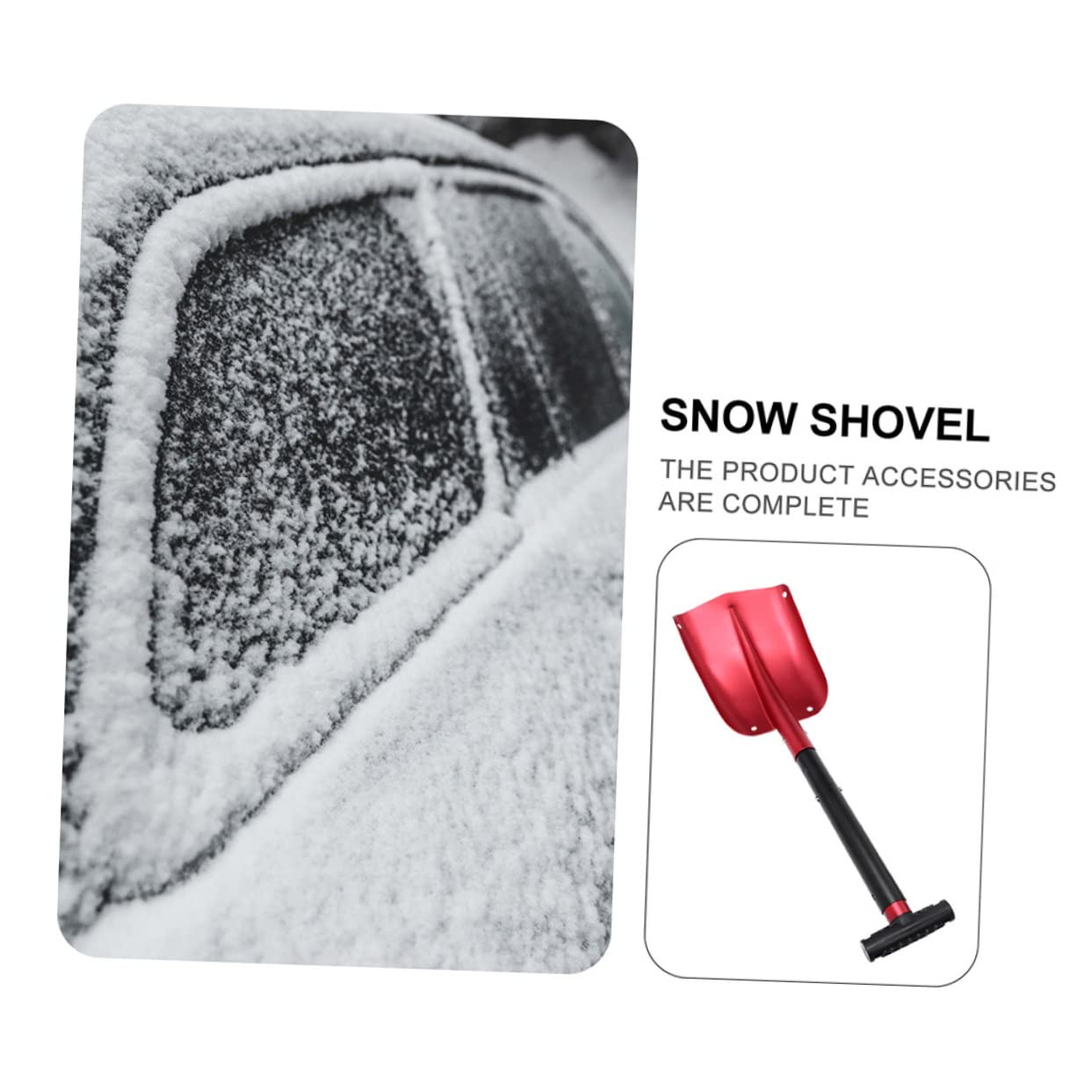 Raschiaghiaccio per Parabrezza Auto Pala da Neve Pieghevole in Lega di Alluminio Manico Staccabile per Rimozione Ghiaccio