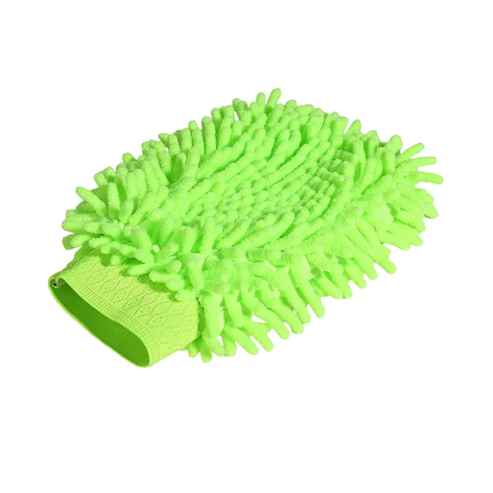 HEUchuan Fleece Car Wash Gloves 4pcs Microfiber Car Wash Cloth Gloves Automotive Double-sided Cleaning Drying Towels Thicken(Green)