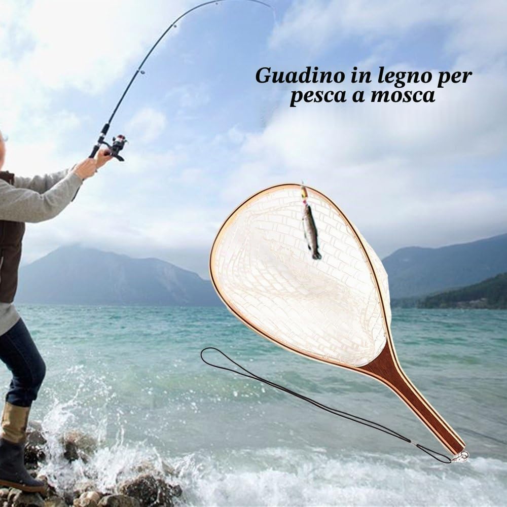 Lixada retino per mosche con manico in legno, L 60 cm, materiale netto: gomma. 1