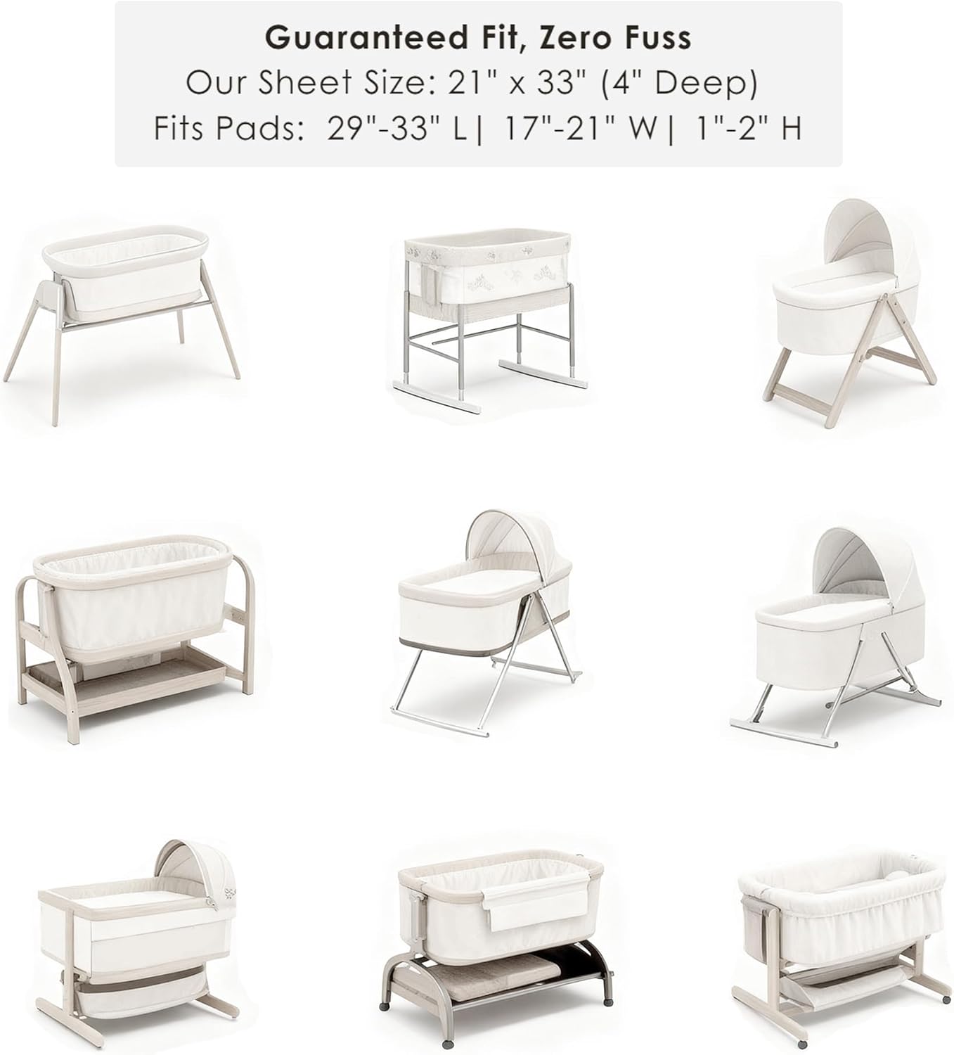 2 Pack Muslin Fitted Bassinet Sheets for Babies, Soft & Breathable 100% Cotton Bedside Sleeper Bassinet Sheet, Moses Basket Oval Rectangle Pad/Mattress (Pink) - Image 4