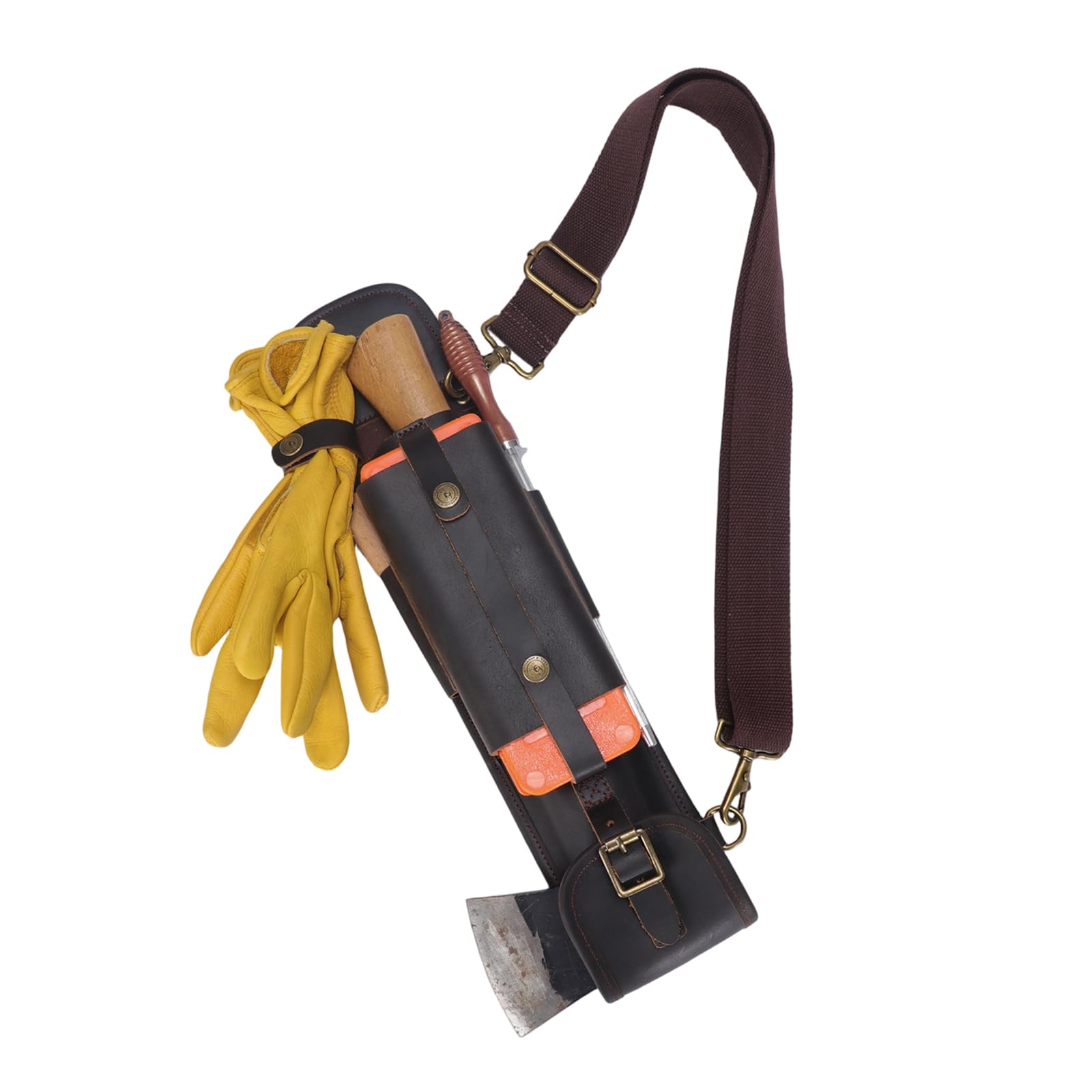 Axt-Holster aus echtem Leder, mit verstellbarem Tragegurt, für Outdoor-Camping