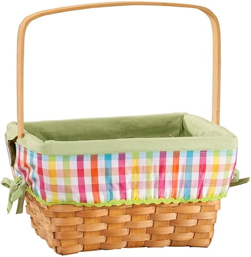 Fox Valley Traders Cesta de Pascua de mimbre a cuadros
