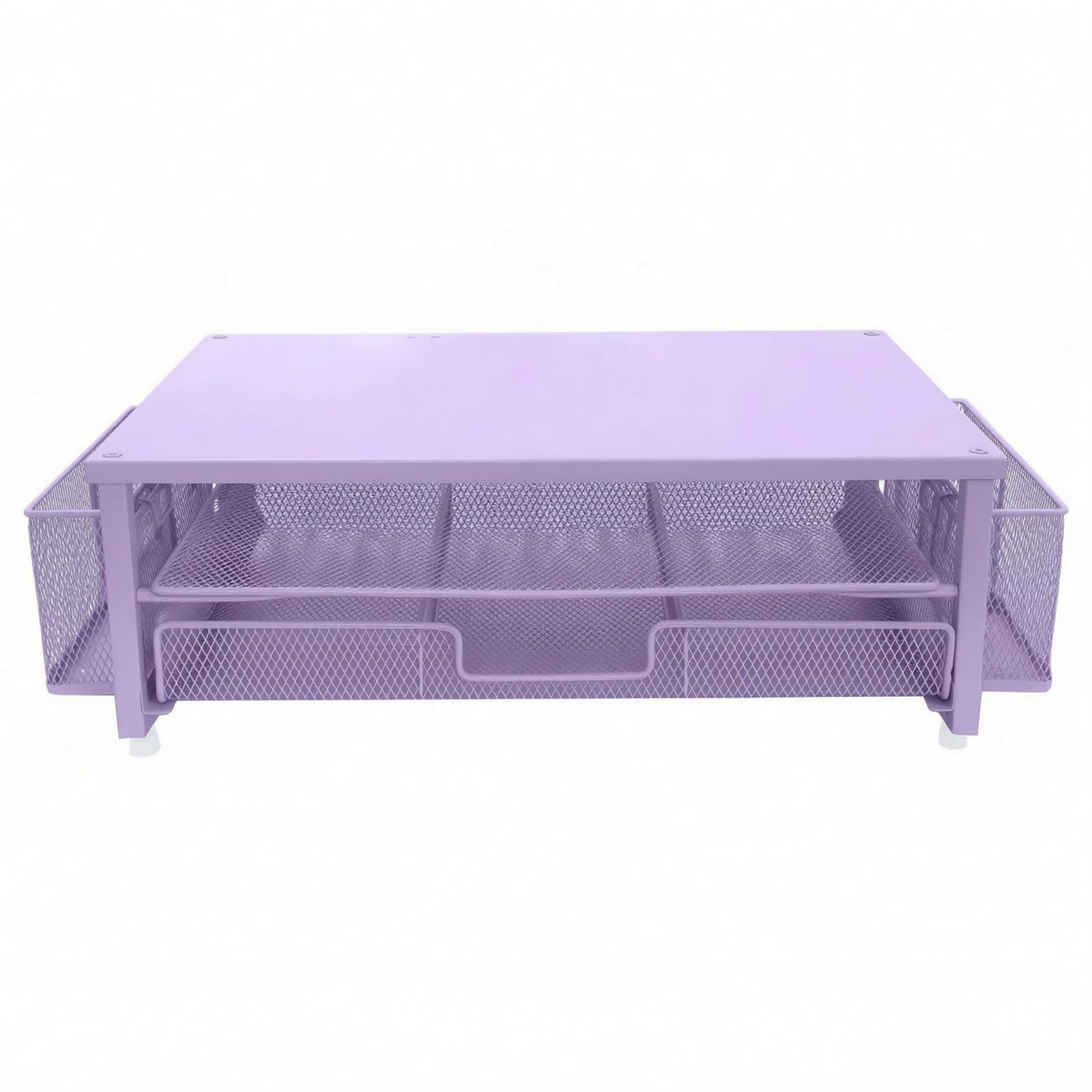 Desk Organizer Contenitore Cancelleria Supporto Scrivania Metallo Maglia Scomparto Porta Penne Porta Documenti Adatto per Studio , Viola