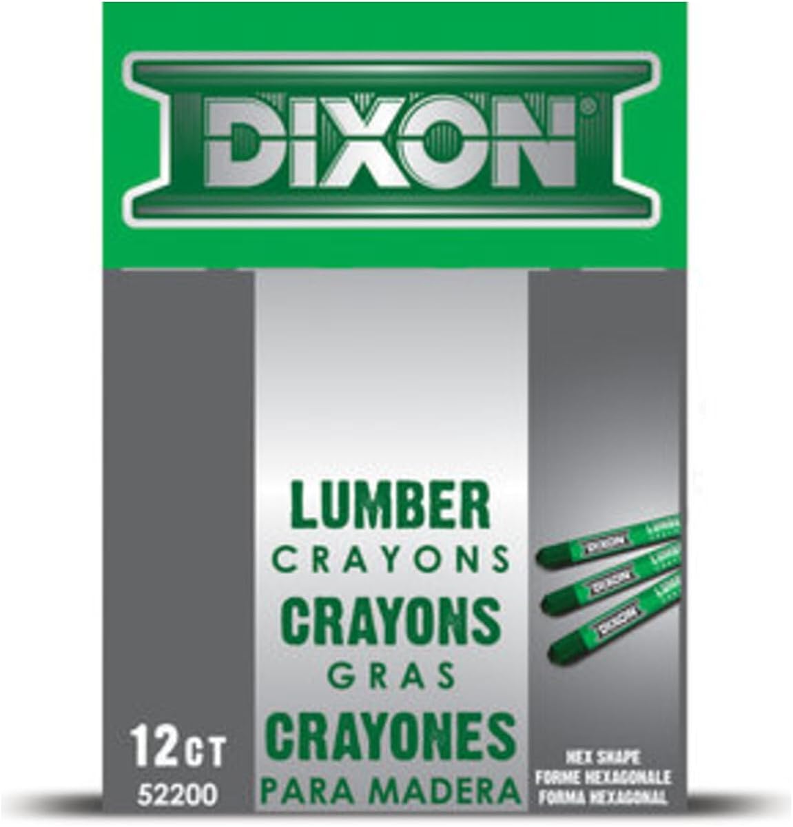 Dixon 52200 Industrial Lumber Crayon - Green - 12 per Package