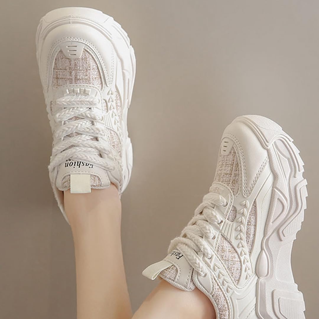 [HarFar] 厚底スニーカー プラットシューズ ウォーキング レディース 5.5cm 運動靴 スニーカー ダッドスニーカー 美脚