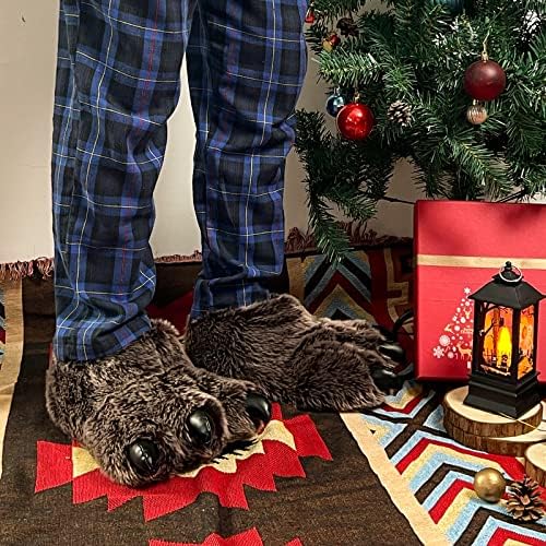 ULTRAIDEAS Animal Paw Slippers for Women and Men, Funny Claw Slippers for Adult, Unisex Cute Costume House Shoes（Brown Bear Paw, Size 11-12 Women, Size 9-10 Men） | Image 4
