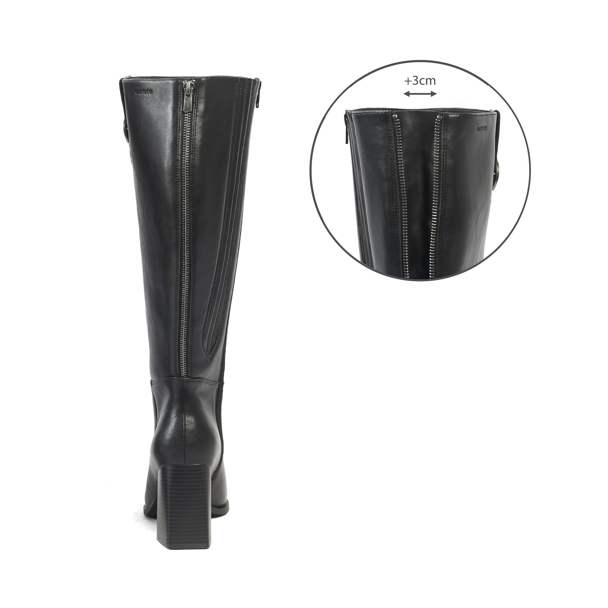 GABYLOU - Botas para mujer, pantorrillas anchas, 3XL, tacón 9 cm, Aneta