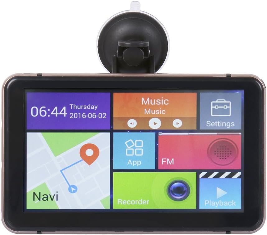 NavLine 7" Android Sat Nav with Built-in Dash Cam, Car Truck GPS Navigation + Driving Recorder + Android Tablet 3 in 1, with WiFi, Bluetooth, Main EU Maps Preloaded, Lifetime Map (Gold)