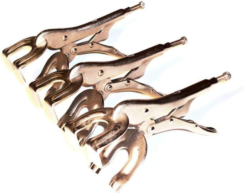 Locking Clamps Set 9 Long 2 Prong Welding Vise Clamp 3 Pcs Locking Plier Vice Tools