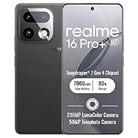realme 16 Pro+ 5G Smartphone 8+256GB,Schermo 6,8 pollici,Pebble Grey,Display 144Hz,Ricarica 80W Ultra Charge,Batteria 7000mAh,Fotocamera 300MP,Snapdragon 7 Gen 4,IP69