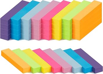 0.6 x 2in Sticky Notes Small,4000 Sheets Index Tabs,40 Pack Page Markers,100 Sheets/Pad Self-Stick Note Pads,8 Bright Colors Page Flags Removable Pad for Office,School,Home,Meeting,Back to School