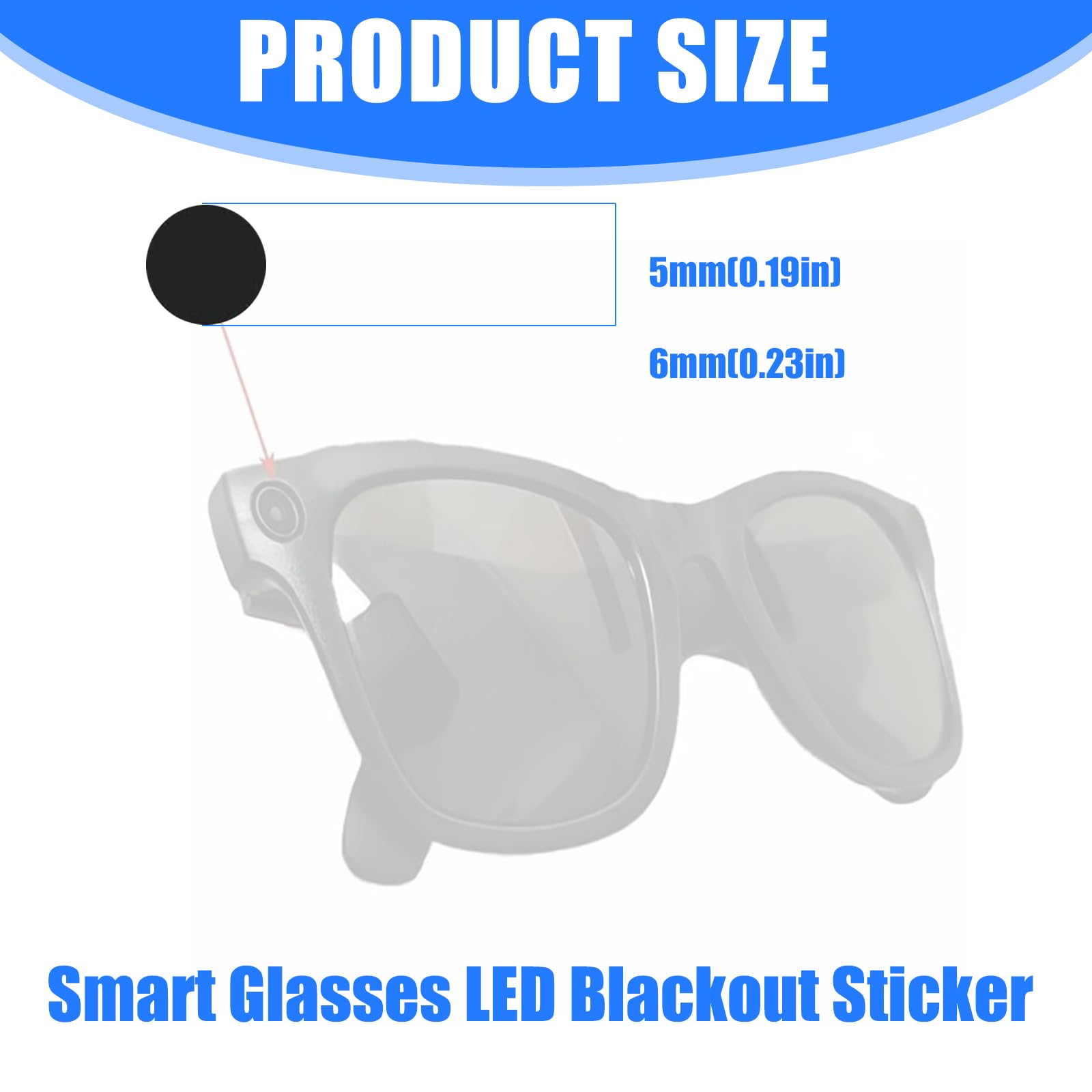 Adesivo universale per blocco della luce a LED per occhiali Protezione antiriflesso 5 mm 6 mm Dimensioni Costruzione in plastica Copertura per la luce per occhiali universalmente intelligente