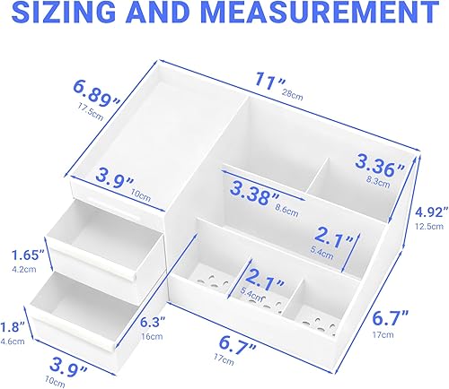 Miniatura 2 de Organizador de maquillaje con cajones, organizador de cosméticos para tocador de baño, organizador de maquillaje de gran capacidad para cuidado de
