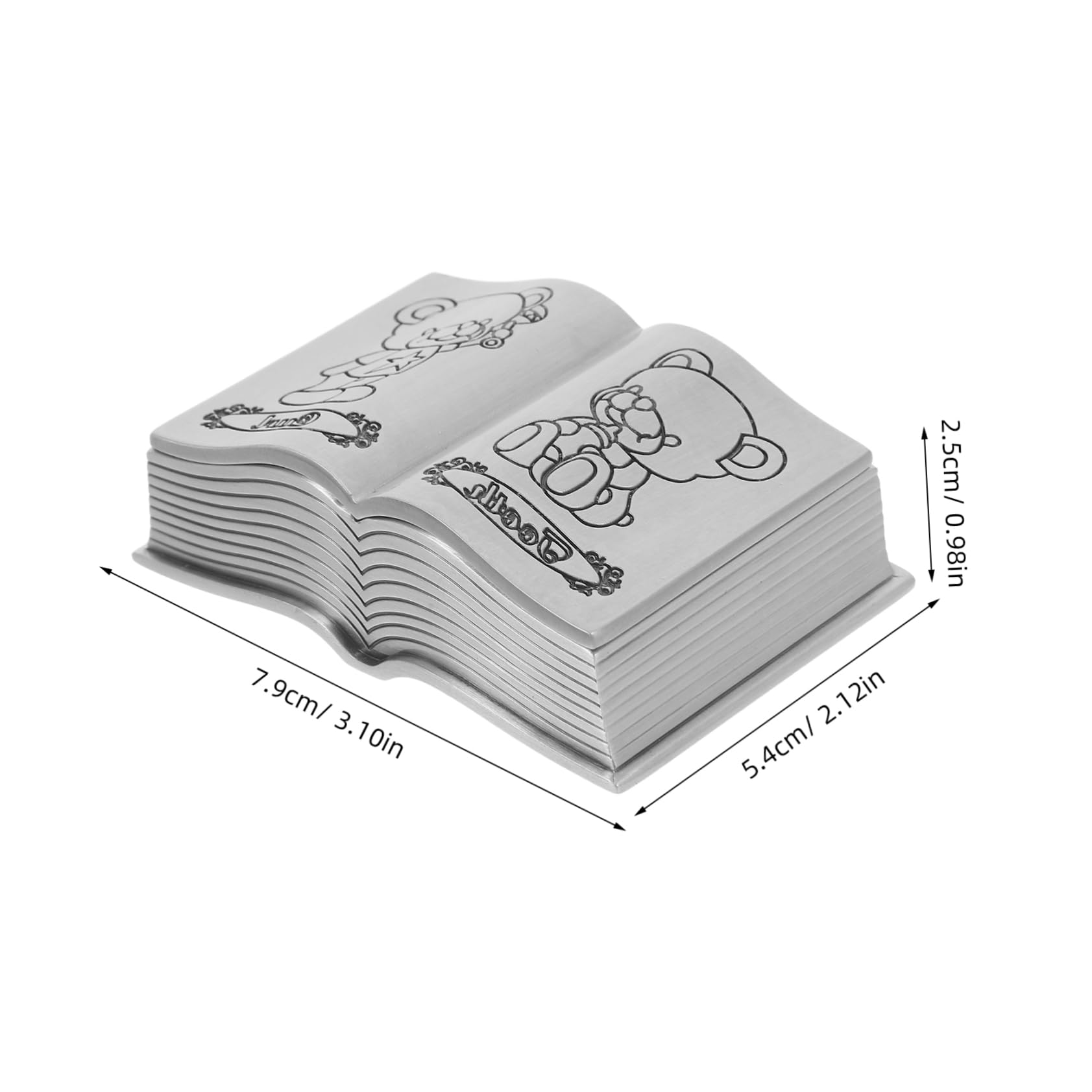 PRETYZOOM Baby Tooth and Fetal Hair Box Metal First Tooth Holder Ring Storage Elegant Keepsake Present