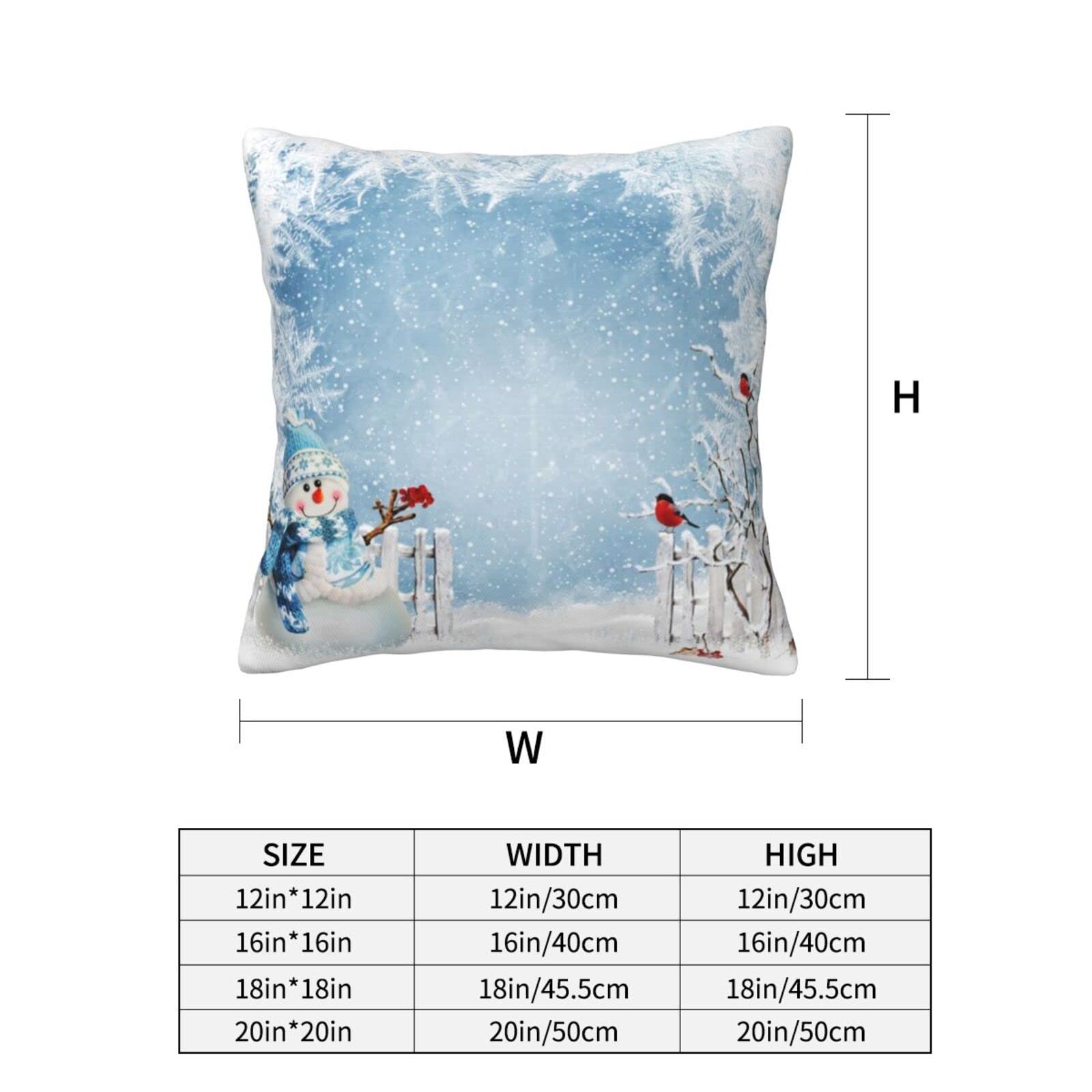 ABAKUHAUS Natale Federa Fodera Cuscino, Stelle Baubles Neve, Copricuscino Quadrato Decorativo, 40 x 40 cm, Bianco Grigio Rosso