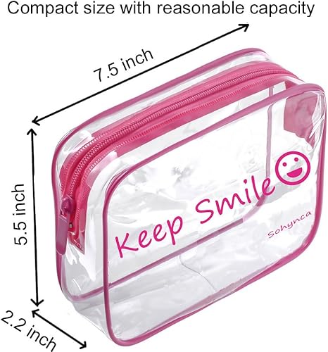 Miniatura 2 de Bolsa de aseo de PVC transparente, impermeable, bolsa de cosméticos, minimalista, bolsa de maquillaje, pequeña bolsa de cosméticos ordenada, bolsa