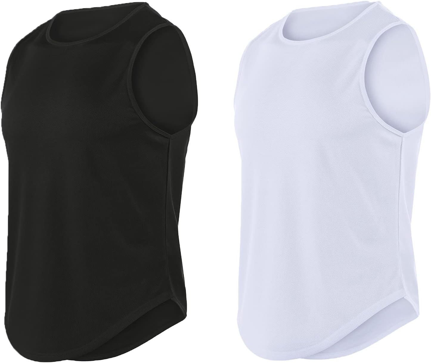 HomyComy Men's Sleeveless Workout Shirt Quick Dry Athletic Compression Base Layer Sports Tank Tops 2 Pack