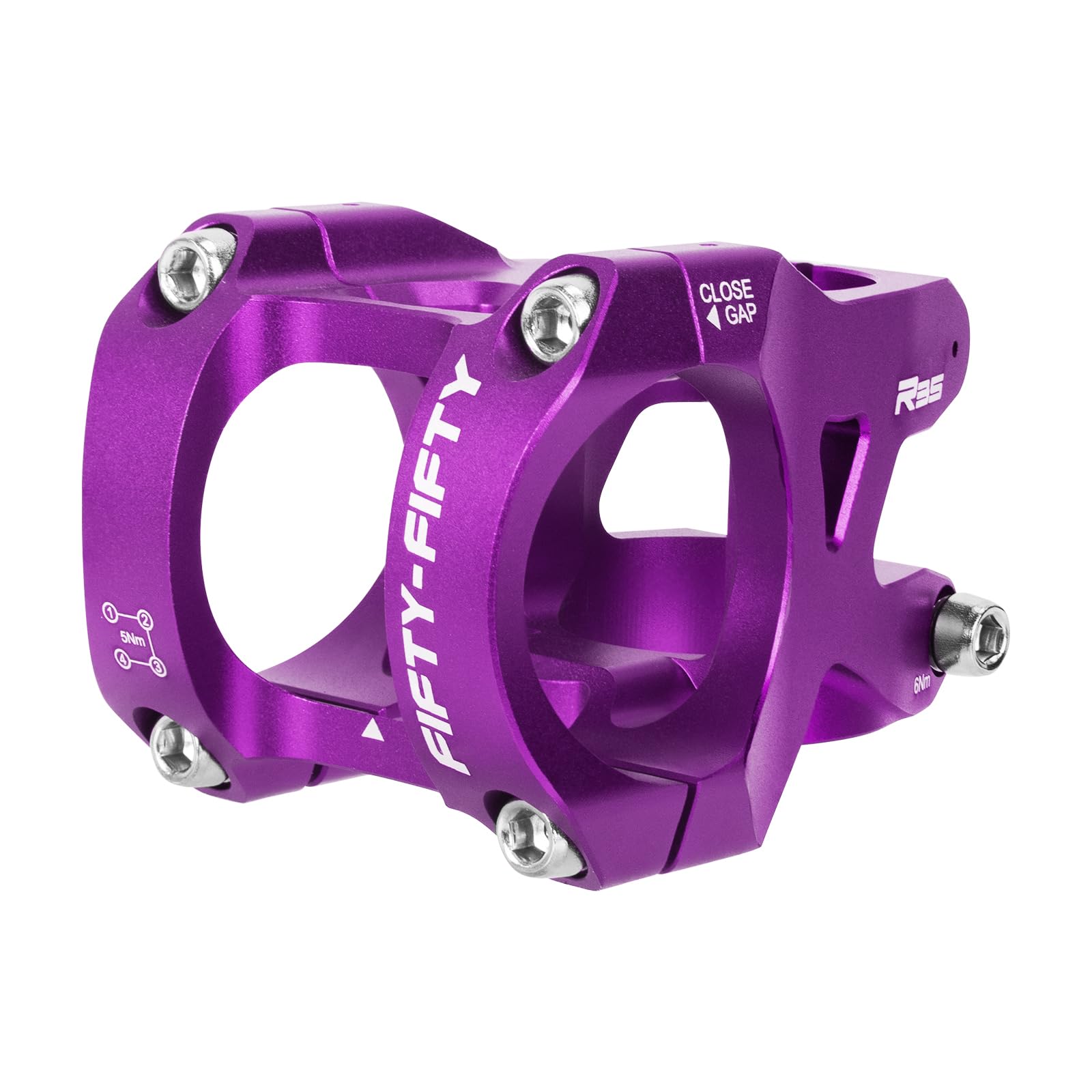 FIFTY-FIFTY Mountain Bike Stem for 35mm Handlebar Clamp 1-1/8 Steer Tube, Aluminum Alloy Short Handlebar Stem for All Mountain, MTB, Downhill,