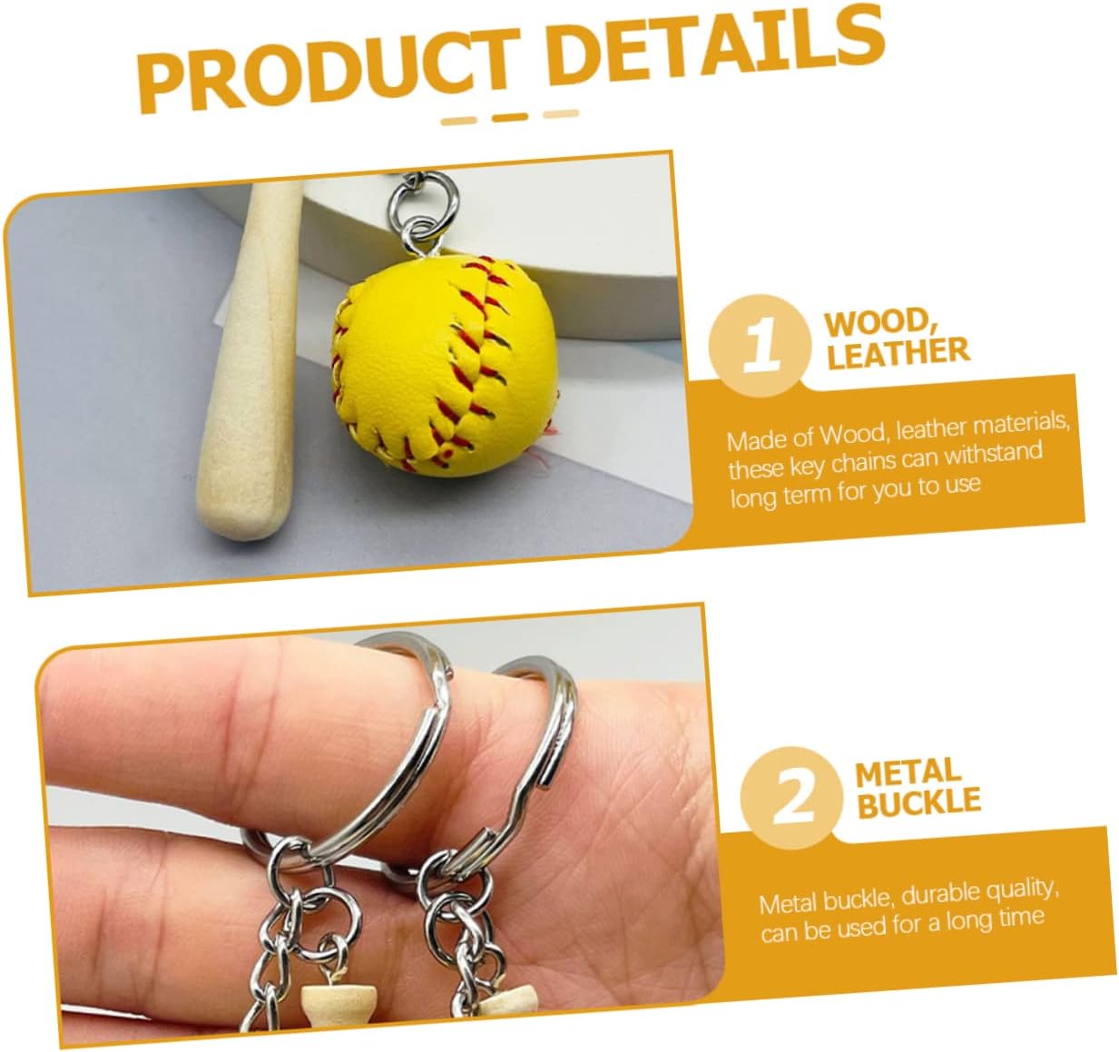 16pcs Baseball Keychains for Boys and Girls Sports Fans Keyring Pendant Decorations