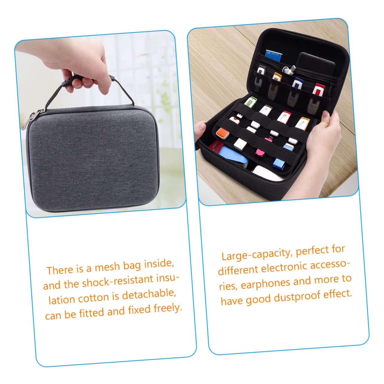 jojofuny Organizer Da Viaggio Per Cavi Elettronici Borsa e Oxford Accessori Elettronici Portatili Per Caricatori e Cavi Usb Design Compatto e Resistente